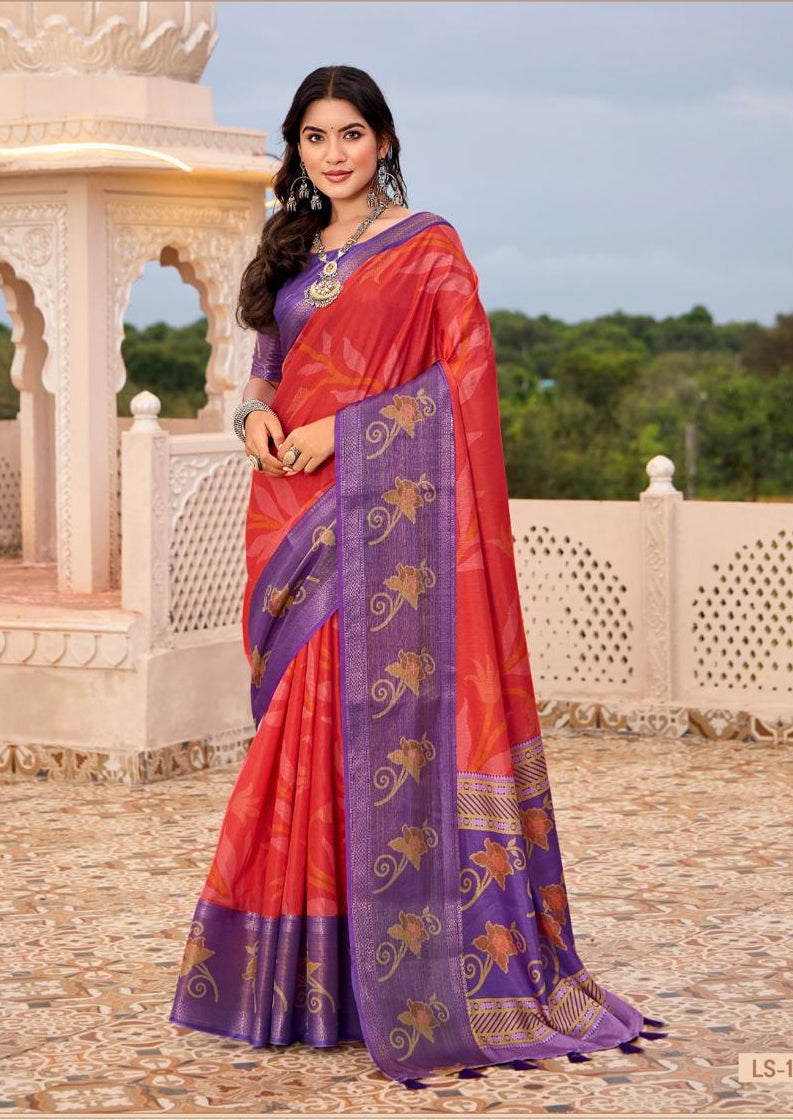 Chanderi Crush Apple Tomato Lilly