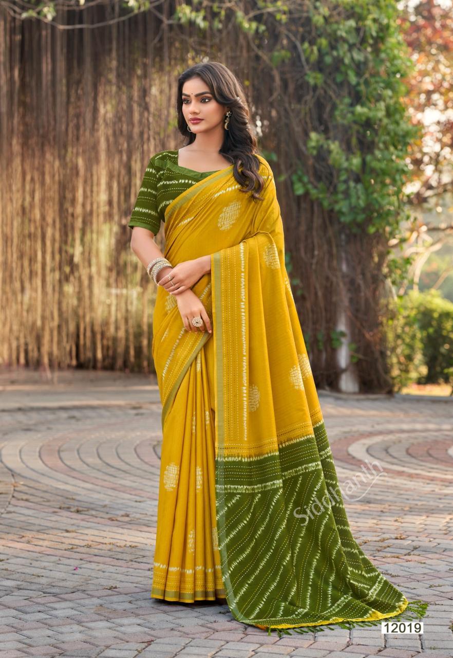 Kalki Spun Cotton Lemon Yellow