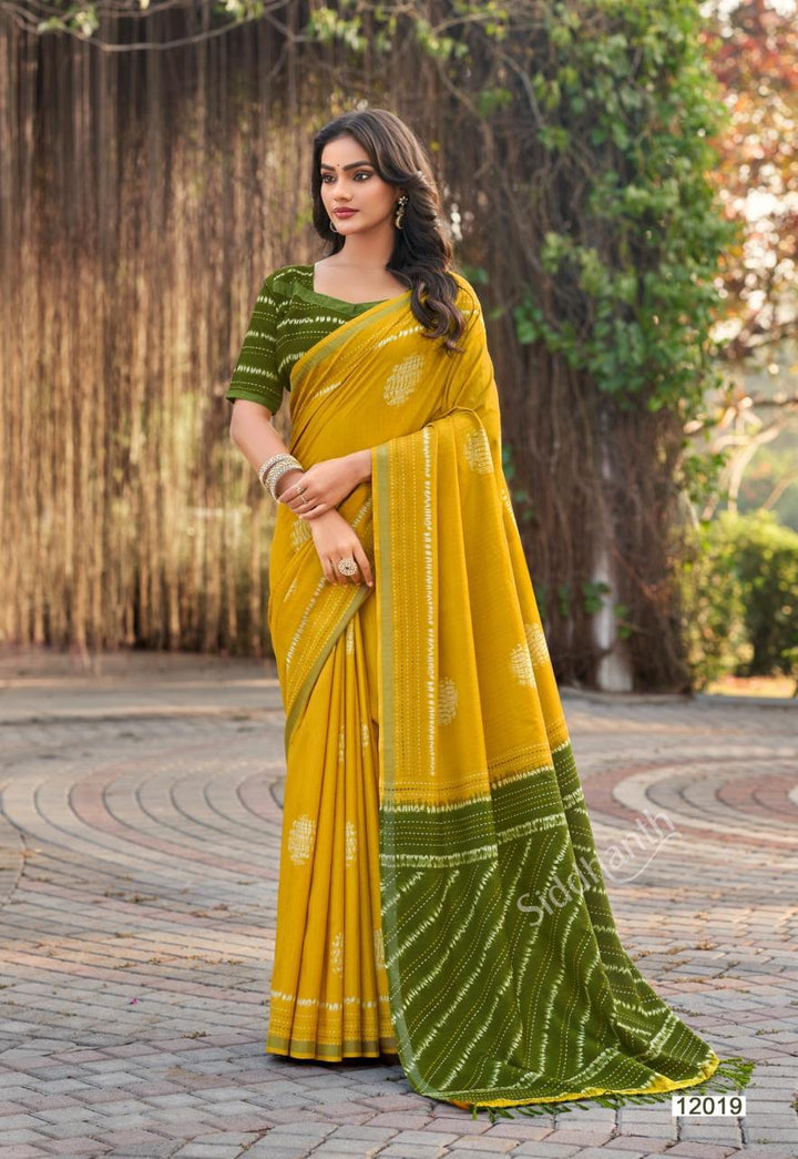 Kalki Spun Cotton Lemon Yellow