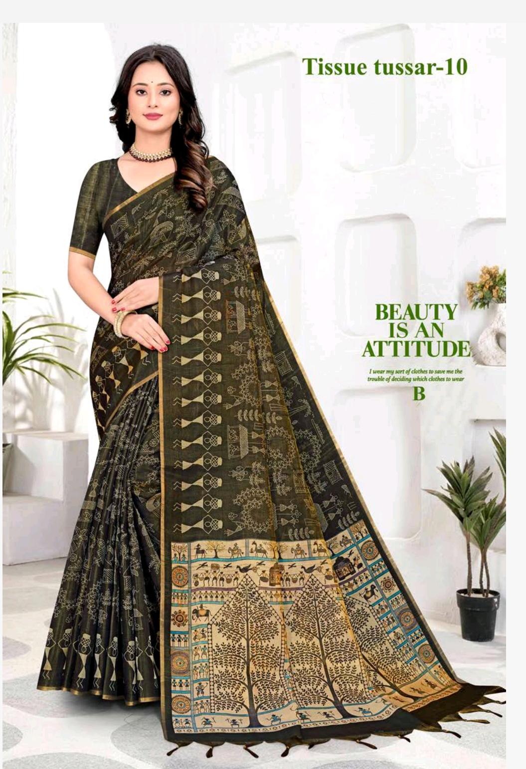 Tissue Varli Tussar Black