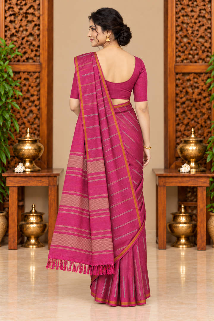 Mangalagiri Silk Saree – Pink