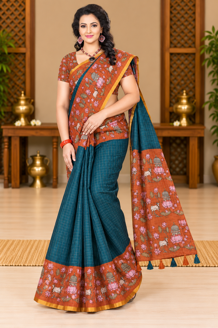 Corporate Linen Sarees  blue