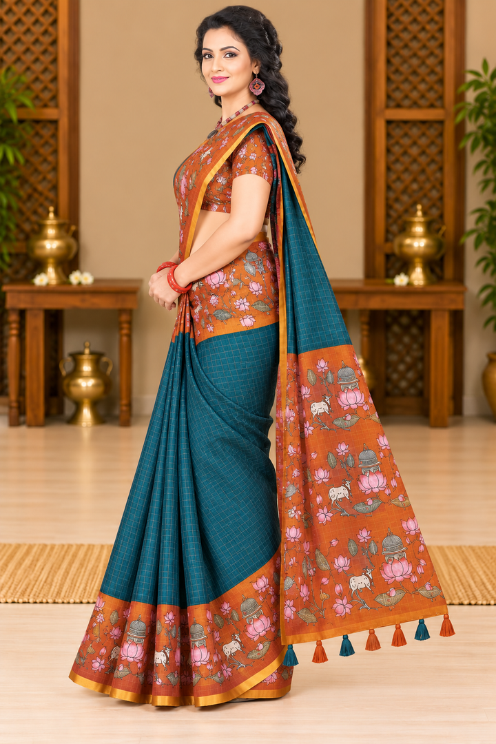 Corporate Linen Sarees  blue