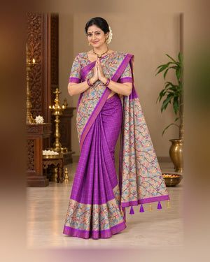 Kalamkari purple full model front view