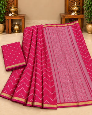 Raspberry Pink Saree folded view